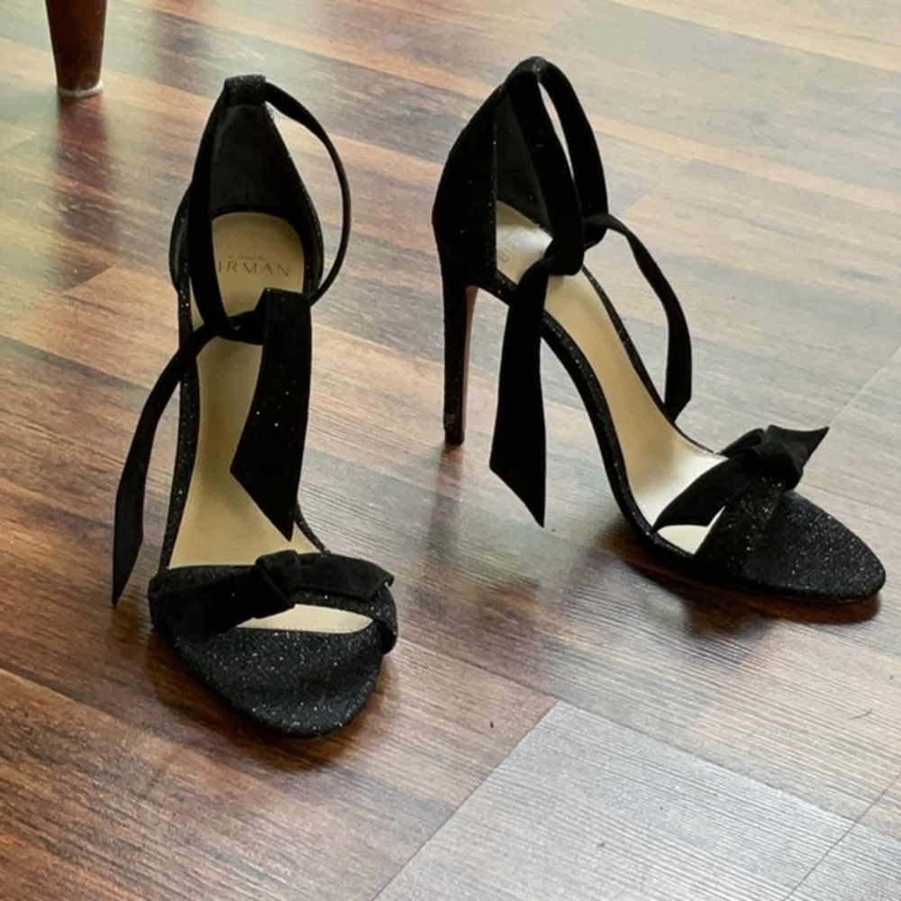 Alexandre Birman Clarita black glitter heels